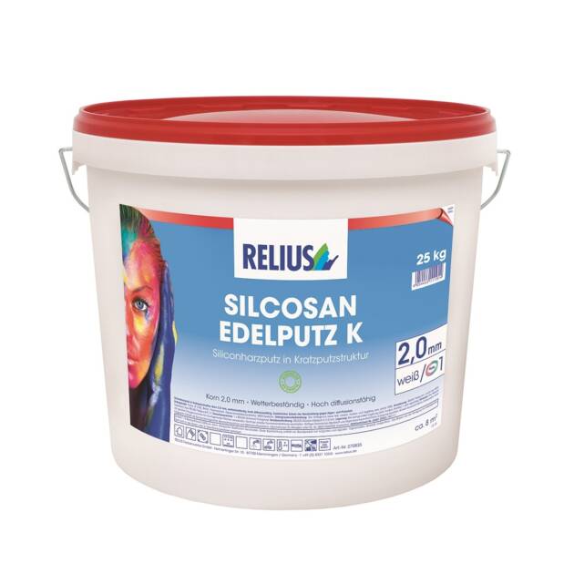 Tencuială decorativă siliconică exterior Relius Silcosan Edelputz K